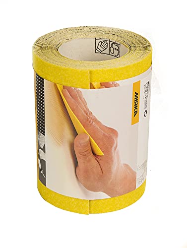 MIRKA Yellow Schleifpapier Schleifrolle / 115mm x 5m / P60 /Schleifen von Hartholz, Weichholz, Farbe, Spachtel, Kunststoff / 1 Rolle von MIRKA