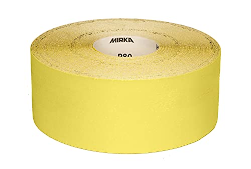 Mirka Yellow Schleifpapier Schleifrolle / 150mm x 50m / P180 /Schleifen von Hartholz, Weichholz, Farbe, Spachtel, Kunststoff / 1 Rolle von MIRKA