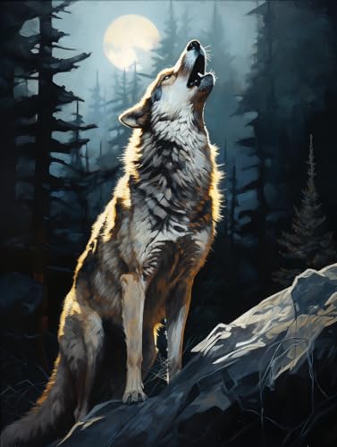 MIRONS Kreuzstich Stickpackung Wolf im Dschungel 11CT Sticken Set DIY Stickbilder Vorgedruckt Kreuzstich für Anfänger Home Decor 40x50cm MIRONS Kreuzstich Stickpackung Wolf im Dschungel 11CT Sticken Set DIY Stickbilder Vorgedruckt Kreuzstich für Anfänger Home Decor 40x50cm von MIRONS
