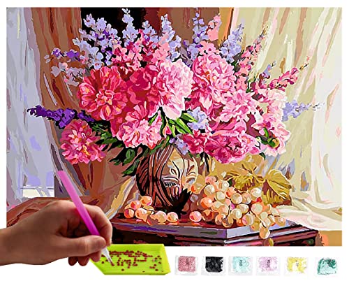 MISHBAY Diamond Painting Blumenstrauß - 30x40cm Diamond Painting Erwachsene - Diamant Painting Bilder Blumen - DIY 5D Satz Wand Dekor Diamantstickerei von MISHBAY