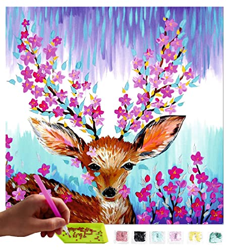 MISHBAY Diamond Painting Hirsch - 30x30cm Diamond Painting Erwachsene - Diamant Painting Bilder Hirsch - DIY 5D Satz Wand Dekor Diamantstickerei von MISHBAY