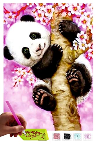 MISHBAY Diamond Painting Tiere - 30x40cm Diamond Painting Erwachsene - Diamant Painting Bilder Panda - DIY 5D Satz Wand Dekor Diamantstickerei von MISHBAY