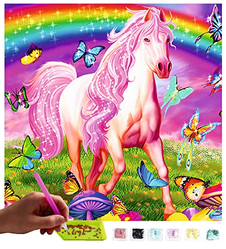 MISHBAY Diamond Painting Pferd - 30x40cm Diamond Painting Erwachsene - Diamant Painting Bilder Pony - DIY 5D Satz Wand Dekor Diamantstickerei von MISHBAY