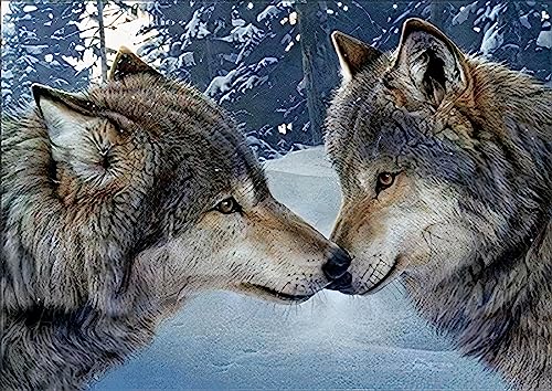 MISHBAY Diamond Painting Wolf - 30x40cm Diamond Painting Erwachsene - Diamant Painting Bilder Wölfe - DIY 5D Satz Wand Dekor Diamantstickerei von MISHBAY