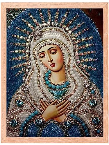 MISHBAY Diamond Painting Religion - 30x40cm Diamond Painting Erwachsene mit Rahmen - Diamant Painting Bilder Maria - DIY 5D Satz Wand Dekor Diamantstickerei von MISHBAY