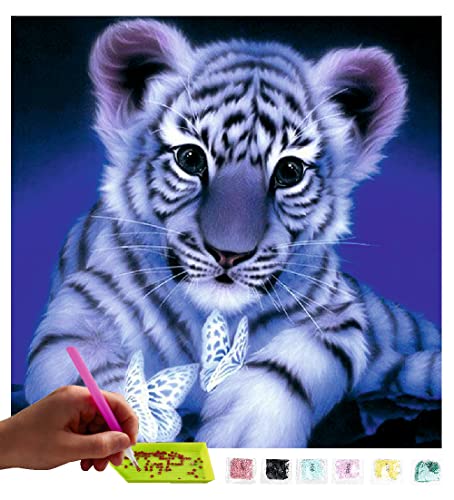 MISHBAY Diamond Painting Tiere - 30x40cm Diamond Painting Erwachsene - Diamant Painting Bilder Tiger - DIY 5D Satz Wand Dekor Diamantstickerei von MISHBAY