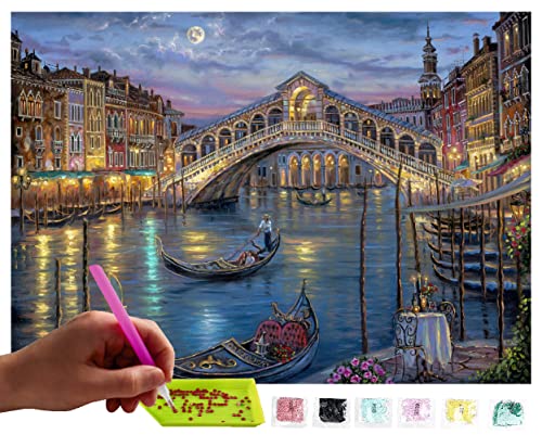 MISHBAY Diamond Painting Venedig - 30x40cm Diamond Painting Erwachsene - Diamant Painting Bilder - DIY 5D Satz Wand Dekor Diamantstickerei von MISHBAY