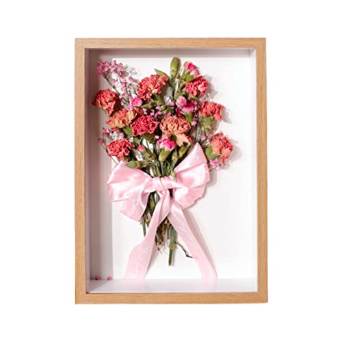 MISNODE Glasrahmen für getrocknete Blumen, 20,3 x 25,4 cm, Glas-Holz-Bilderrahmen für gepresste getrocknete Pfingstrosen, Schreibtischrahmen, getrocknete Blumen, Display für Zuhause, DIY-Geschenk von MISNODE