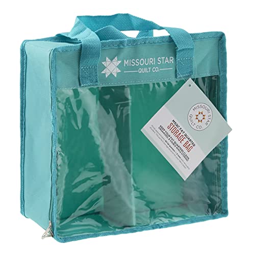 Missouri Star Aufbewahrungstasche für vorgeschnittene Stoffe zum Quilten, Nähkästchen, Organizer für Fat Quarters, Canvas-Tragetasche mit herausnehmbaren Trennwänden, klein Aqua (NOT4996) von MISSOURI STAR QUILT CO.