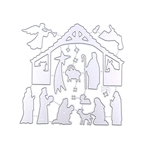 1 Set Religion Krippe Stanzformen Scrapbooking Werkzeug Sterben Weihnachten Karte Album Vorlage Form Dekoration von MISUVRSE