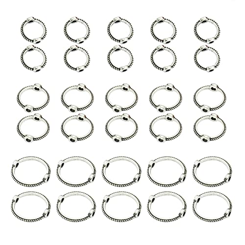 30 Stück Bügelperlen, Charm-Aufhänger, Abstandshalter, Anhänger für Schmuckherstellung, Abstandshalter, Perlenkappen 30 Stück Bügelperlen, Charm-Aufhänger, Abstandshalter, Anhänger für Schmuckherstellung, Abstandshalter, Perlenkappen von MISUVRSE