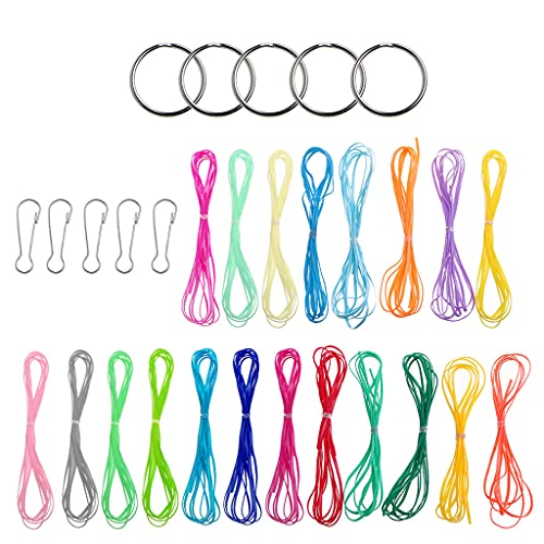 MISUVRSE DIY Schlüsselband aus Kunststoff, zum Basteln, für Armbänder, Lanyards, Schmuckherstellung, für Damen, Kordel, Schnur, für Armbänder, Perlen, Schmuckherstellung, 20 Stück von MISUVRSE