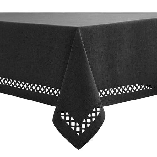 MIULEE Leinen Optik Tischdecke Schwarz Tischdecken 140x240cm Abwaschbar Lotuseffekt Eckig Rechteckig Tischtuch Polyester Wasserabweisend Tischwäsche Abwischbare Tafeldecke für Party Küche MIULEE Leinen Optik Tischdecke Schwarz Tischdecken 140x240cm Abwaschbar Lotuseffekt Eckig Rechteckig Tischtuch Polyester Wasserabweisend Tischwäsche Abwischbare Tafeldecke für Party Küche von MIULEE