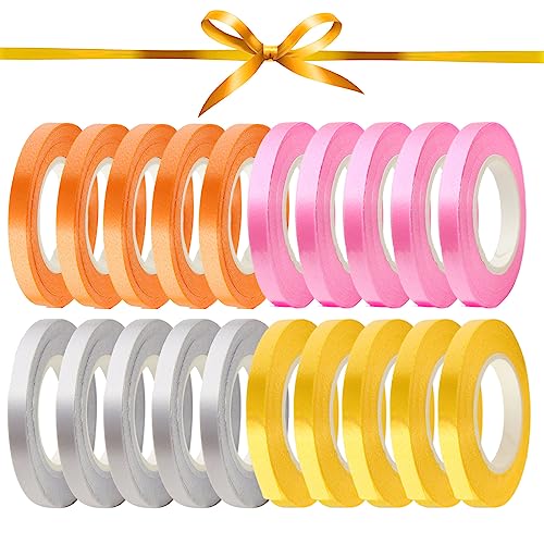 MIVAIUN 20 RollenSatinband Geschenkband Schleifenband, 10 m/Rolle, 5 mm, Satinband Stoffband Geschenkband, Stoff Satinband Basteln Geschenk Verpacken Hochzeit Dekoration (Mehrfarbig) von MIVAIUN