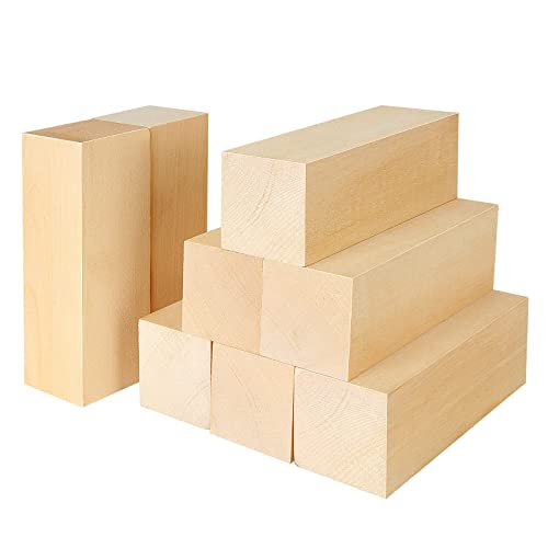 8 x 15 x 5 cm große Lindenholz-Schnitzblöcke, zum Schnitzen von Holzblöcken, unlackierte Holzblöcke zum Schnitzen und Schneiden von MIVIDE