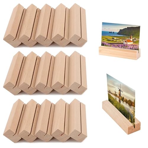 MIYUANGKJ 15 Stück Kartenhalter Holz, Tischkartenhalter Holz, Namesschild Fotohalter Menükartenhalter Postkartenhalter Fotohalter für Restaurants Hochzeiten, Bankette und Partys von MIYUANGKJ