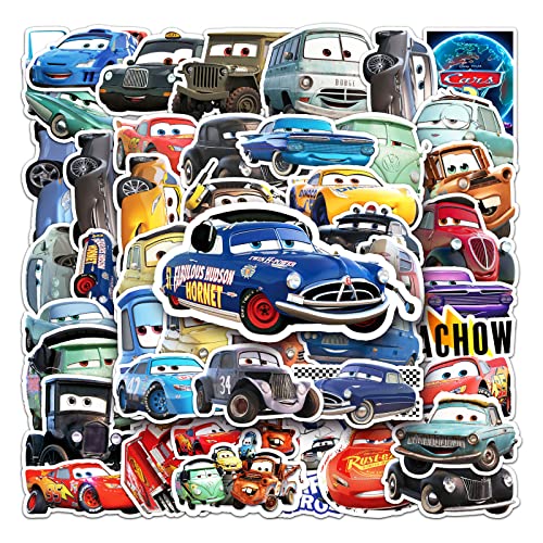 Cars Aufkleber, 50 Stück Lightning McQueen Sticker Set Wasserdicht Vinyl Stickers Graffiti Style Decals für Auto Motorräder Fahrrad Skateboard Gepäck Laptop Aufkleber, Geeignet für Erwachsene Kinder von MIZT