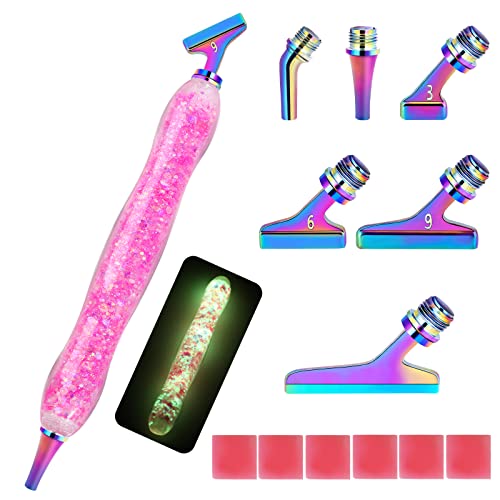 MJARTORIA 5D Diamond Painting Set, DIY Diamond Painting Stift Metall, Diamond Painting Werkzeug Drill Pen mit 45°abgewinkelte Ersatz Stiftköpfen Gute Aussichten von MJARTORIA