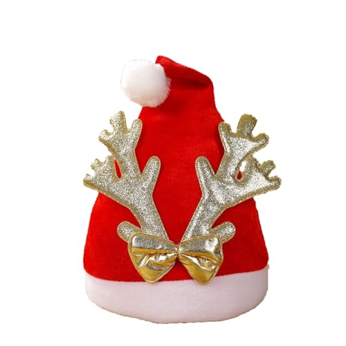 MJBFDC Weihnachtsmütze Nikolausmütze Plüsche Weihnachtsmann Mütze,Weihnachtsmütze Nikolausmütze Plüsch,Weihnachtsmann Mütze Rot Weihnachtszubehör,Christmas Santa hat für Feiertagsparty von MJBFDC