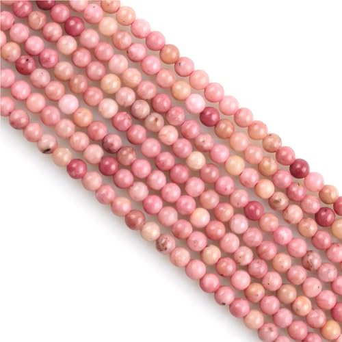 MJDCB 320 stück Natürlichen Kleinen Stein Perlen 2mm Rhodochrosit Runde Glatte Lose Edelstein Perle für Schmuck Machen Armbänder Ohrringe Halsketten Zubehör von MJDCB