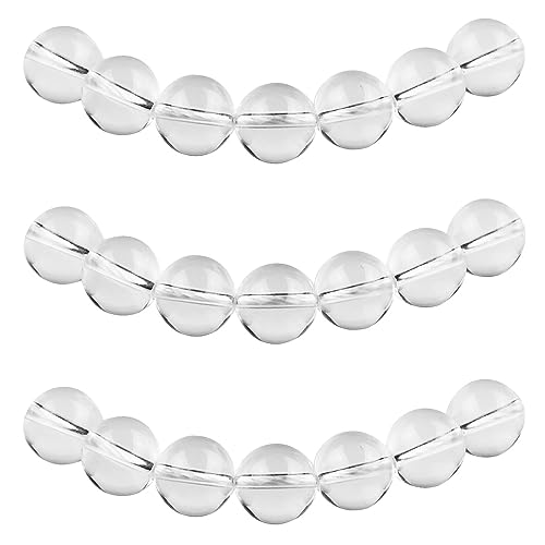 MJDCB Perlen zum Auffädeln 10mm 35 stück Weiße Quarzperlen Halbedelsteine Perlen mit Loch Natürliche Lose Runde Steinperlen für Herstellung Schmuck Armbänder Halsketten von MJDCB