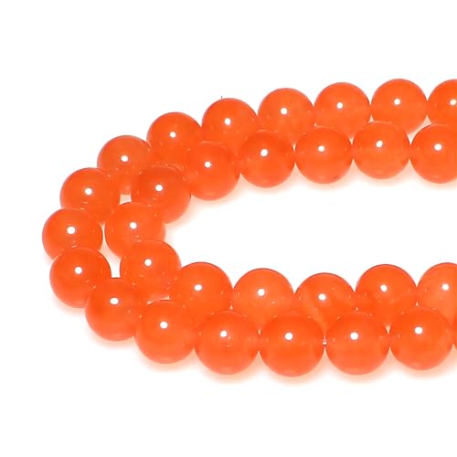 MJDCB Perlen zum Auffädeln 12mm 30 stück Orange Jade Halbedelsteine Perlen mit Loch Lose Runde Steinperlen für Herstellung Schmuck Armbänder Halsketten von MJDCB