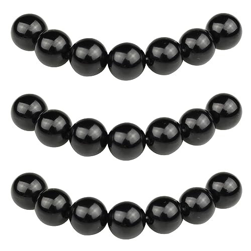 MJDCB Perlen zum Auffädeln 12mm 30 stück Schwarze Onyx Halbedelsteine Perlen mit Loch Natürliche Lose Runde Steinperlen für Herstellung Schmuck Armbänder Halsketten von MJDCB