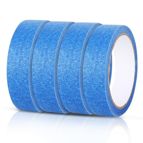 4 Rollen Blaues Malerband, Kreppband für Malerarbeiten und Renovierungen 20m x 24mm, Wasserfest klebeband Abklebeband Maler Papierklebeband für Malerei, Handwerk, DIY - Professionelles Malerband von MJFENDAI