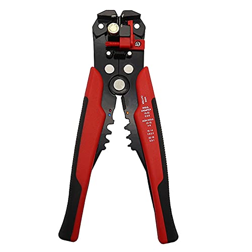 Multi Werkzeuge Alicate Stripper Zange Cutter Kabeldrahtkapazität 0,2-6mm2 Crimper Acutomatic Elektrische Reparaturwerkzeuge Minizange Crimpwerkzeuge(D1 Red) von MJFVN