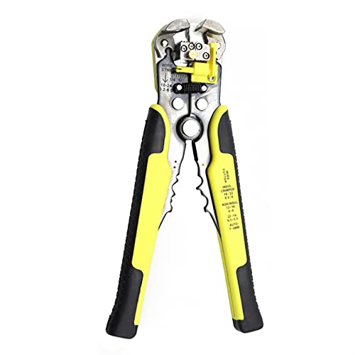 Multi Werkzeuge Alicate Stripper Zange Cutter Kabeldrahtkapazität 0,2-6mm2 Crimper Acutomatic Elektrische Reparaturwerkzeuge Minizange Crimpwerkzeuge(D3 Yellow) von MJFVN