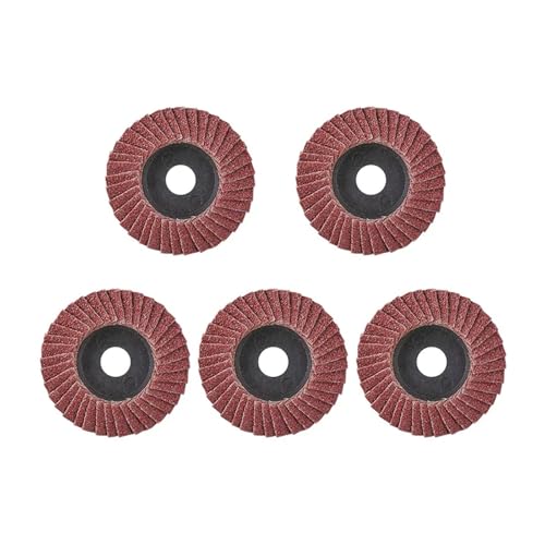 MJINA 5 stücke 2 Zoll 50mm Schleifen Rad Klappe Polieren Disc Schleifen Rad for Winkel Grinder 80 Grit Schleif Werkzeug Schleifen Disc(5pcs Red) von MJINA