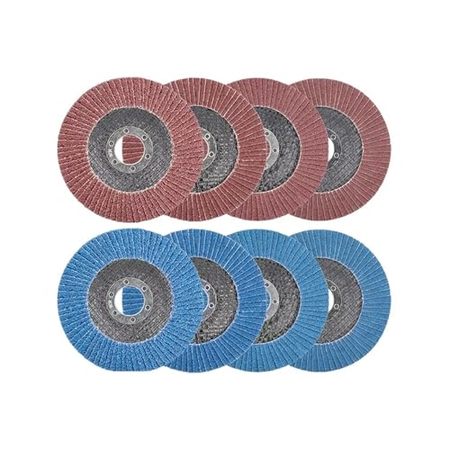 MJINA Schleifscheibe, Flache Fächerscheibe, 4 Stück, 115125mm, Schleifrad for Winkelschleifer, Körnung 40, 60, 80, 120, Schleifpolierwerkzeuge(4pcs Blue 115mm) von MJINA