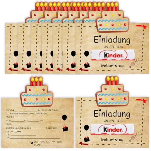 MKISHINE DIY Kindergeburtstagseinladung für kinderschokolade - bietet eine besondere Freude für Kinder Kindereinladung - Geburtstagseinladung Kindergeburtstag - ohne Schokolade 15 Stück von MKISHINE