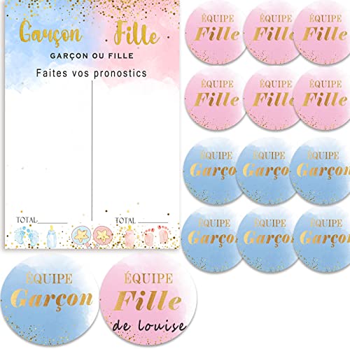 Spiele Babyparty, Gender Reveal, Pronostics für Gender Reveal (Poster + 84 Sticker) von MKISHINE