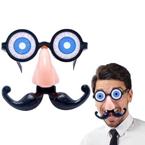 MKKZLPN Lustige Clown Brille Halloween,Zubehör Halloween,Brille mit Nase, Schnurrbart und Augenbrauen,Spaßbrille,Accessoire für Fotobox oder Karneval Cosplay und Erwachsene Kinder-Party von MKKZLPN