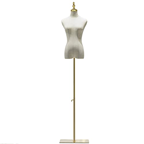 Kleidung Form Puppe Körper Schaufensterpuppe weibliche Schaufensterpuppe Torso, Metall Halb Shell Kleid Form für Schaufensterdisplay, realistische Näherinnen Dummy, verstellbare Höhe, 2, mittel, A von MKLFBY