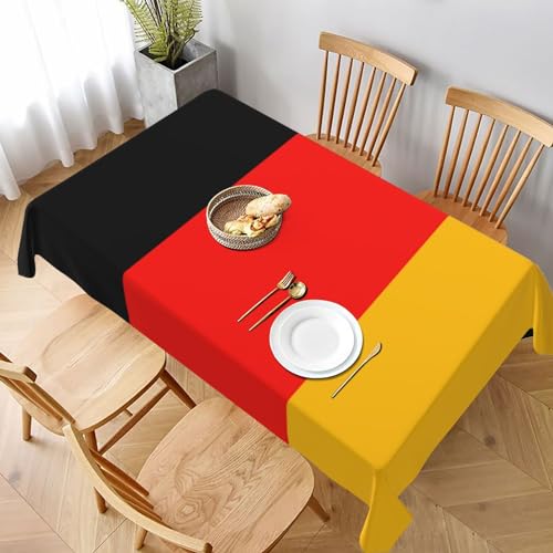 MKNAZ Rechteckige Stoff-Tischdecke mit Deutschland-Flagge, 228 x 152 cm, dekorative Tischdecke für Küche, Esszimmer, Partys, Hochzeiten, Picknick von MKNAZ