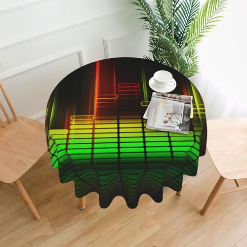 Runde Tischdecke mit coolem Musik-Sound, bedruckt, 152,4 cm, dekorative Tischdecke, Polyester-Bezug für Küche, Esszimmer, Partys, Hochzeiten, Picknick von MKNAZ