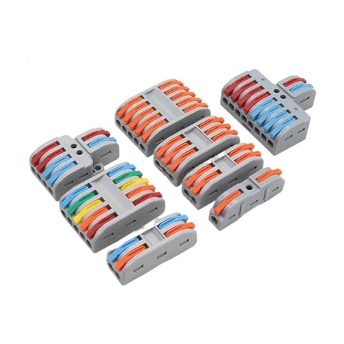 MKXOALNR 1~100pcs Quick Wire Connectors Compact Splicing Wiring Cable Connection 0.08-4.0mm2 Push-in Conductor Terminal Block CHELBOOYIN(LT-422,100pcs) von MKXOALNR