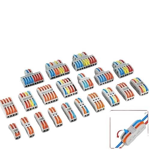 MKXOALNR 1 In Multiple Out Push-in Electrical Wire Connector Terminal Block Fast Wiring Cable Connectors for Cable Connection CHELBOOYIN(SPL-3(PCT-223) Color,100 PCS) von MKXOALNR