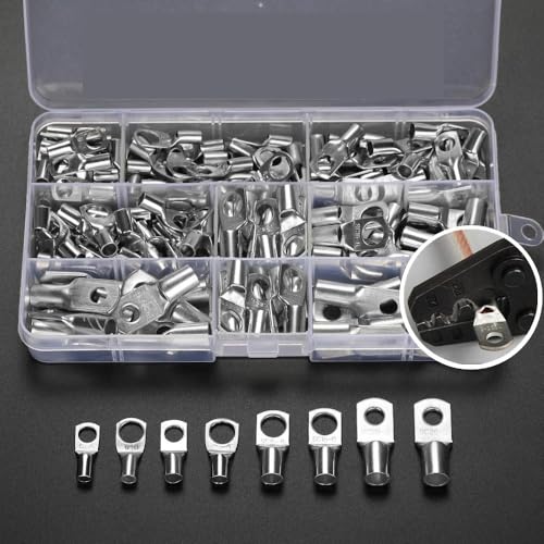 MKXOALNR 100/170/200Pcs Tinned Copper Ring Crimp Wire Terminals Assorted Kit Cable Battery Welding Connector CHELBOOYIN(170pcs) von MKXOALNR