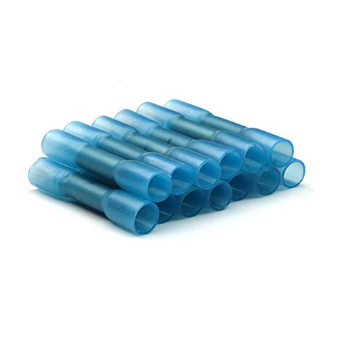 MKXOALNR 100pcs/Set 1.5-4.0mm2 Blue Heat Shrink Crimp Splice Wire Electrical Terminals Insulated shrinkable Butt Connectors AWG 22-10 CHELBOOYIN(3) von MKXOALNR