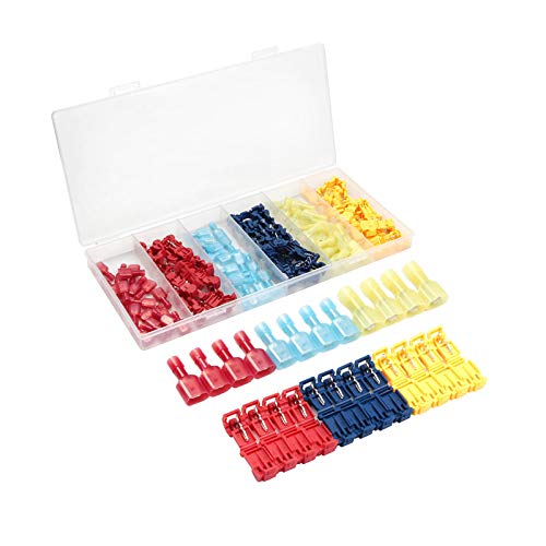 MKXOALNR 120PCS Insulated Male Quick Disconnect Terminals Set T Tap Quick Electrical Wire Connectors Splice Taps CHELBOOYIN von MKXOALNR