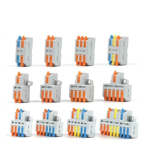 MKXOALNR 25/50/100PCS Compact Wire Connector Push-in Lever Splice Cable Terminal Block for Led Light 28-12AWG Wiring Connectors CHELBOOYIN(D1-3O,50PCS) von MKXOALNR