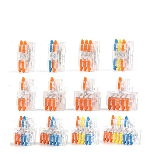 MKXOALNR 25/50/100PCS Transparent Quick Wire Conductor Connector Compact Push-in Splicing Terminal Block 1 in Multiple Out CHELBOOYIN(D1-2TO,25PCS) von MKXOALNR