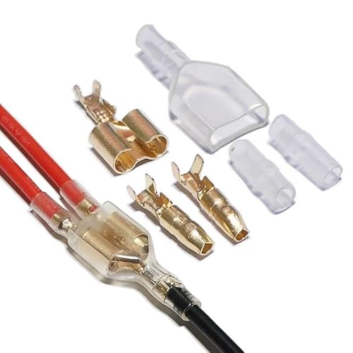 MKXOALNR 5/10/30/50sets 4.0 terminal car Electrical Wire Connector Diameter 4mm Male + Female 1 : 2 Transparent Sheath CHELBOOYIN(5sets) von MKXOALNR