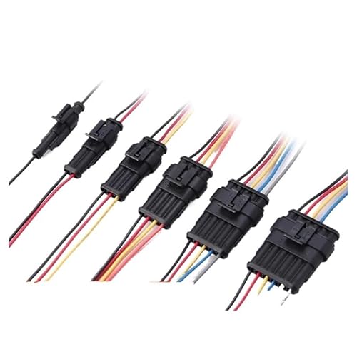 MKXOALNR 5/20/100 Sets AMP 1P 2P 3P 4P 5P 6P Waterproof Auto Connector Male Female with Wire Cable Harness for Car Motorcycle CHELBOOYIN(1P Female,100 Sets) von MKXOALNR