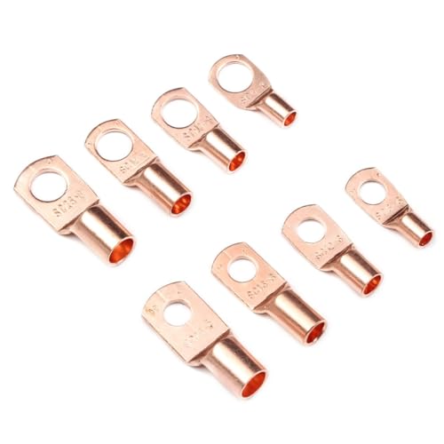 MKXOALNR 50pcs Bolt Hole Tinned Copper Lugs Ring Battery Terminals Bare Cable Crimp Wire Connectors Kit SC6-6 SC6-8 SC10-6 CHELBOOYIN(50pcs Mix) von MKXOALNR