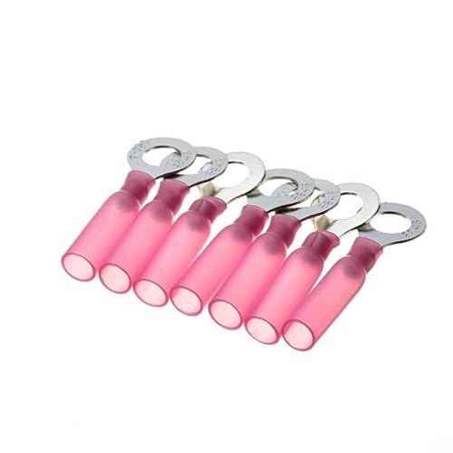 MKXOALNR 50pcs Copper + PE Crimp Terminals Red Ring M6 Insulated Heat Shrink Connector Electrical Wire Cable 22-18 AWG Connector CHELBOOYIN von MKXOALNR