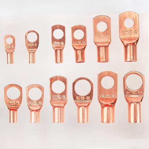 MKXOALNR 50pcs Copper Lug Ring Wire Connector Crimp Terminal Cable Battery Terminals Soldered Connectors SC6-8 SC10-6 SC16-6 SC25-6 CHELBOOYIN(SC25-6) von MKXOALNR